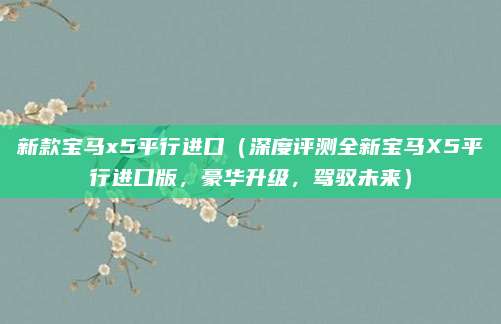 新款宝马x5平行进口（深度评测全新宝马X5平行进口版，豪华升级，驾驭未来）