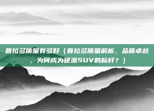 普拉多质量有多好（普拉多质量解析，品质卓越，为何成为硬派SUV的标杆？）