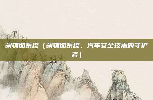刹辅助系统（刹辅助系统，汽车安全技术的守护者）