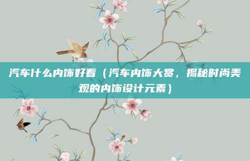 汽车什么内饰好看（汽车内饰大赏，揭秘时尚美观的内饰设计元素）