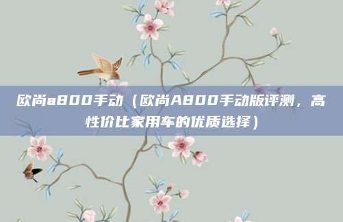 欧尚a800手动（欧尚A800手动版评测，高性价比家用车的优质选择）