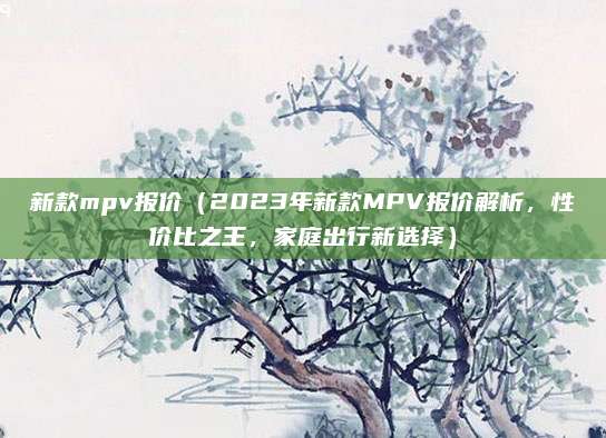 新款mpv报价（2023年新款MPV报价解析，性价比之王，家庭出行新选择）