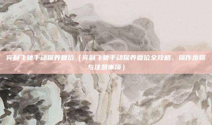 宾利飞驰手动保养复位（宾利飞驰手动保养复位全攻略，操作步骤与注意事项）