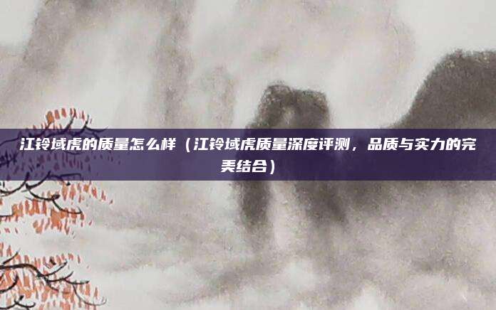 江铃域虎的质量怎么样（江铃域虎质量深度评测，品质与实力的完美结合）