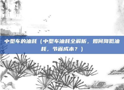 中型车的油耗（中型车油耗全解析，如何降低油耗，节省成本？）