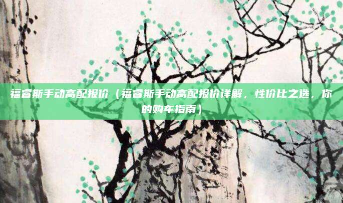 福睿斯手动高配报价（福睿斯手动高配报价详解，性价比之选，你的购车指南）