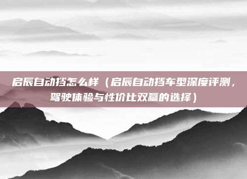 启辰自动挡怎么样（启辰自动挡车型深度评测，驾驶体验与性价比双赢的选择）
