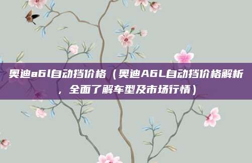 奥迪a6l自动挡价格（奥迪A6L自动挡价格解析，全面了解车型及市场行情）