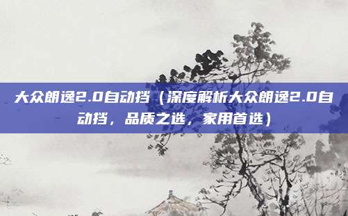大众朗逸2.0自动挡（深度解析大众朗逸2.0自动挡，品质之选，家用首选）