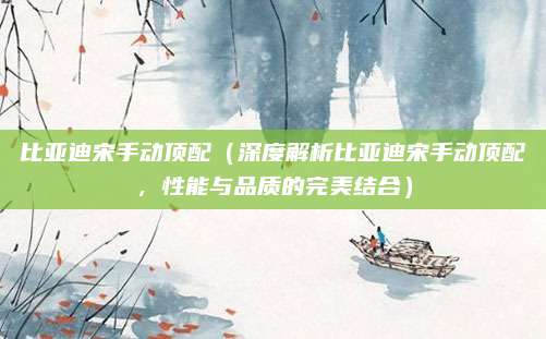 比亚迪宋手动顶配（深度解析比亚迪宋手动顶配，性能与品质的完美结合）