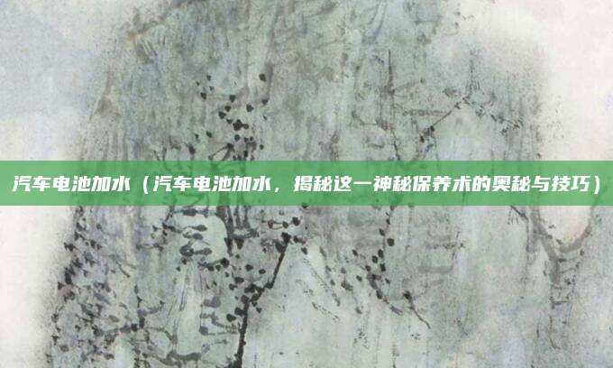 汽车电池加水（汽车电池加水，揭秘这一神秘保养术的奥秘与技巧）