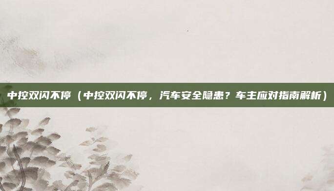 中控双闪不停（中控双闪不停，汽车安全隐患？车主应对指南解析）