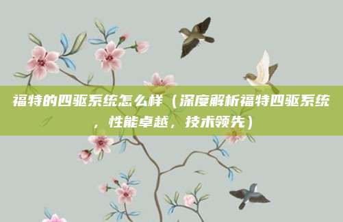 福特的四驱系统怎么样（深度解析福特四驱系统，性能卓越，技术领先）