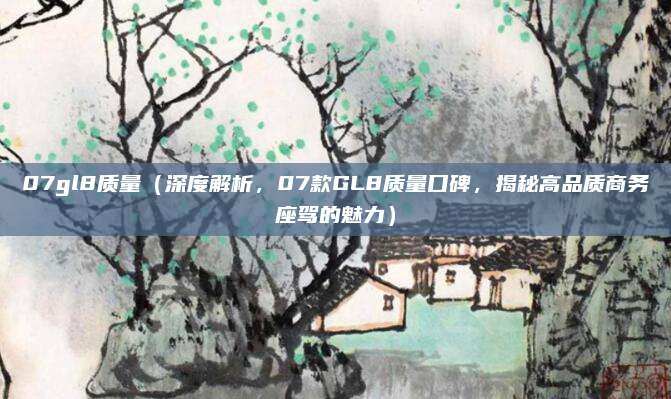 07gl8质量（深度解析，07款GL8质量口碑，揭秘高品质商务座驾的魅力）