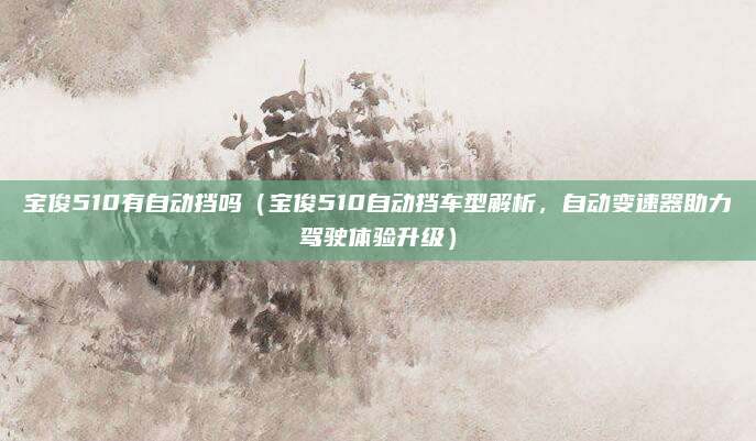 宝俊510有自动挡吗（宝俊510自动挡车型解析，自动变速器助力驾驶体验升级）