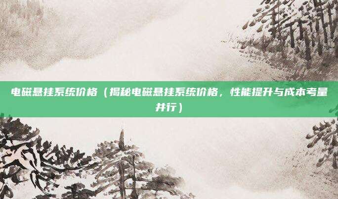 电磁悬挂系统价格（揭秘电磁悬挂系统价格，性能提升与成本考量并行）