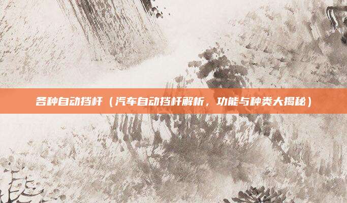 各种自动挡杆（汽车自动挡杆解析，功能与种类大揭秘）