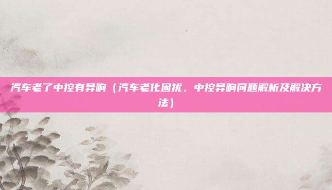 汽车老了中控有异响（汽车老化困扰，中控异响问题解析及解决方法）