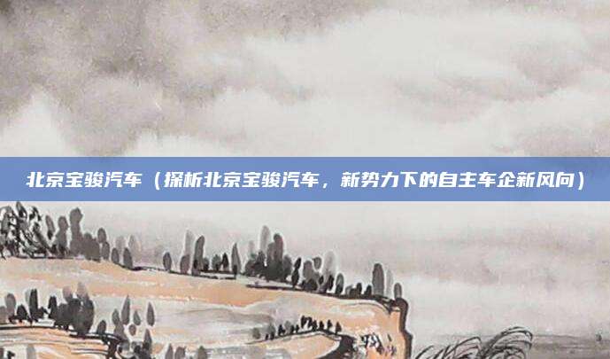 北京宝骏汽车（探析北京宝骏汽车，新势力下的自主车企新风向）