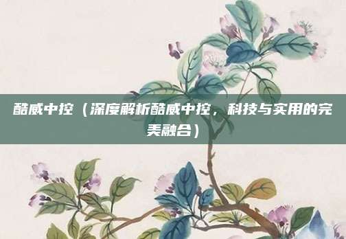 酷威中控（深度解析酷威中控，科技与实用的完美融合）