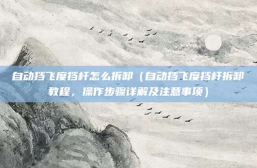 自动挡飞度挡杆怎么拆卸（自动挡飞度挡杆拆卸教程，操作步骤详解及注意事项）