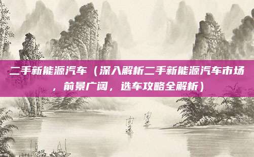 二手新能源汽车（深入解析二手新能源汽车市场，前景广阔，选车攻略全解析）