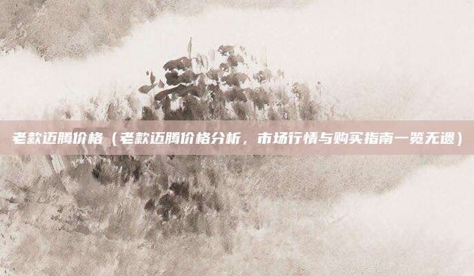 老款迈腾价格（老款迈腾价格分析，市场行情与购买指南一览无遗）