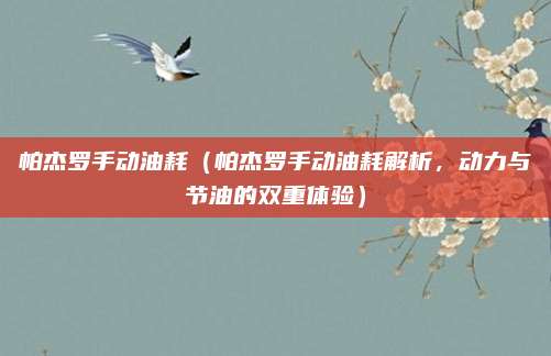 帕杰罗手动油耗（帕杰罗手动油耗解析，动力与节油的双重体验）
