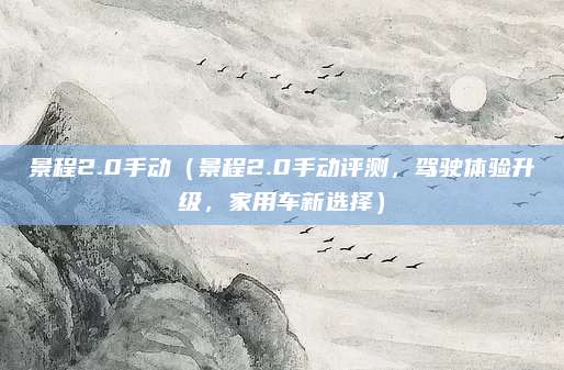 景程2.0手动（景程2.0手动评测，驾驶体验升级，家用车新选择）