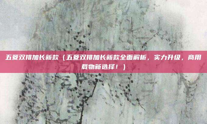 五菱双排加长新款（五菱双排加长新款全面解析，实力升级，商用载物新选择！）