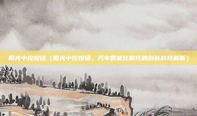 阳光中控按钮（阳光中控按钮，汽车智能化时代的创新科技解析）