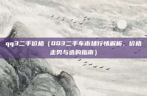 qq3二手价格（QQ3二手车市场行情解析，价格走势与选购指南）