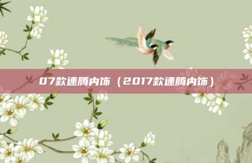 07款速腾内饰(2017款速腾内饰)