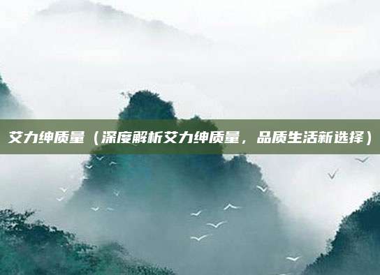 艾力绅质量（深度解析艾力绅质量，品质生活新选择）