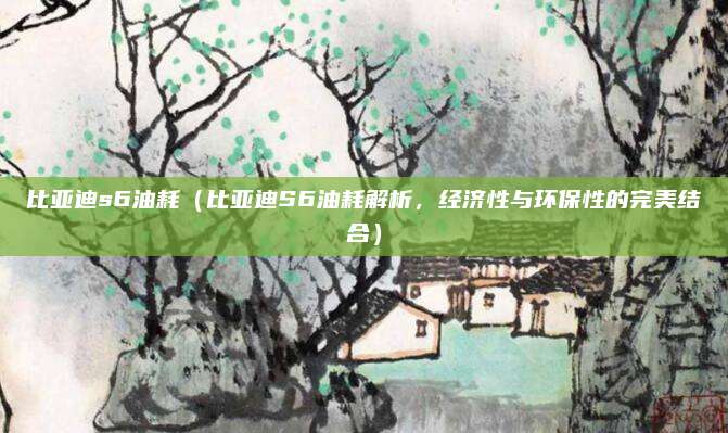 比亚迪s6油耗（比亚迪S6油耗解析，经济性与环保性的完美结合）