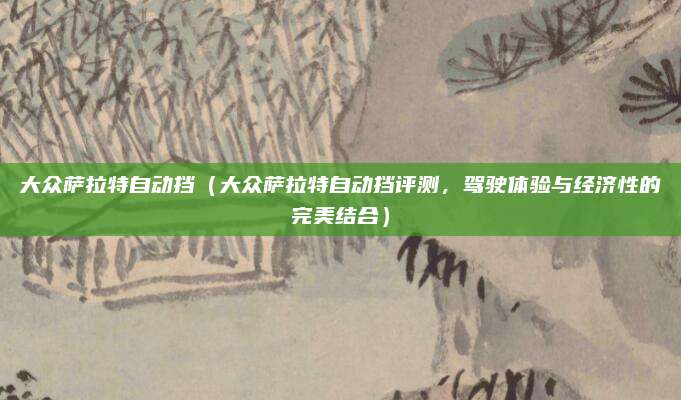 大众萨拉特自动挡（大众萨拉特自动挡评测，驾驶体验与经济性的完美结合）