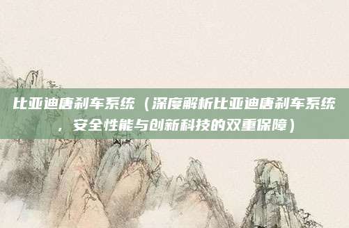 比亚迪唐刹车系统（深度解析比亚迪唐刹车系统，安全性能与创新科技的双重保障）