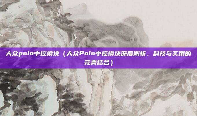 大众polo中控模块（大众Polo中控模块深度解析，科技与实用的完美结合）