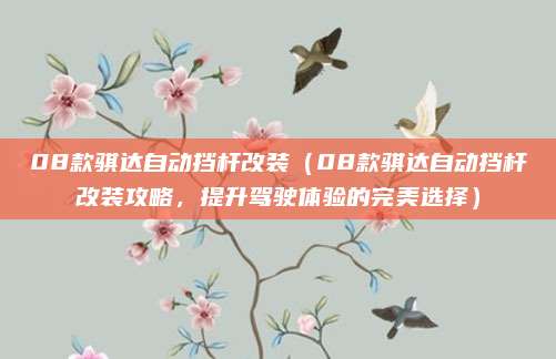 08款骐达自动挡杆改装（08款骐达自动挡杆改装攻略，提升驾驶体验的完美选择）