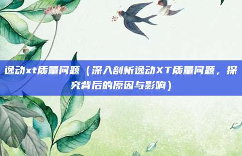 逸动xt质量问题（深入剖析逸动XT质量问题，探究背后的原因与影响）