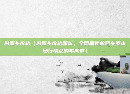 蔚蓝车价格（蔚蓝车价格解析，全面解读蔚蓝车型市场行情及购车成本）