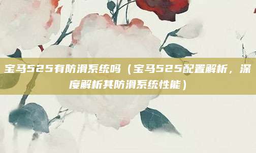 宝马525有防滑系统吗（宝马525配置解析，深度解析其防滑系统性能）
