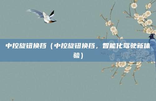 中控旋钮换挡（中控旋钮换挡，智能化驾驶新体验）