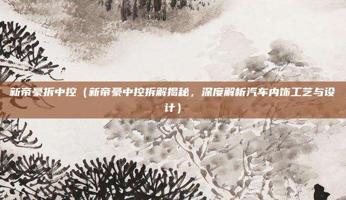 新帝豪拆中控（新帝豪中控拆解揭秘，深度解析汽车内饰工艺与设计）