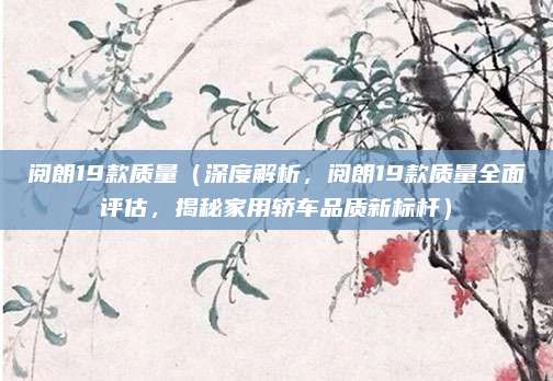 阅朗19款质量（深度解析，阅朗19款质量全面评估，揭秘家用轿车品质新标杆）