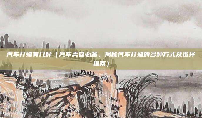 汽车打蜡有几种（汽车美容必备，揭秘汽车打蜡的多种方式及选择指南）