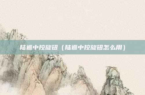 陆巡中控旋钮(陆巡中控旋钮怎么用)