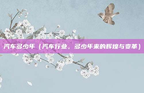 汽车多少年（汽车行业，多少年来的辉煌与变革）