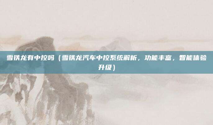 雪铁龙有中控吗（雪铁龙汽车中控系统解析，功能丰富，智能体验升级）