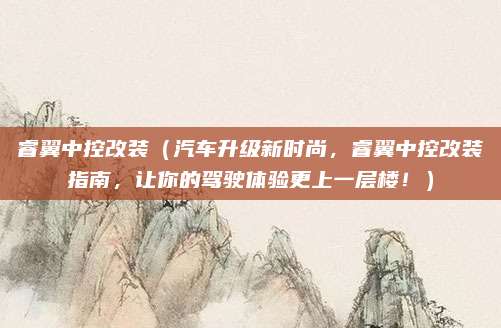 睿翼中控改装（汽车升级新时尚，睿翼中控改装指南，让你的驾驶体验更上一层楼！）